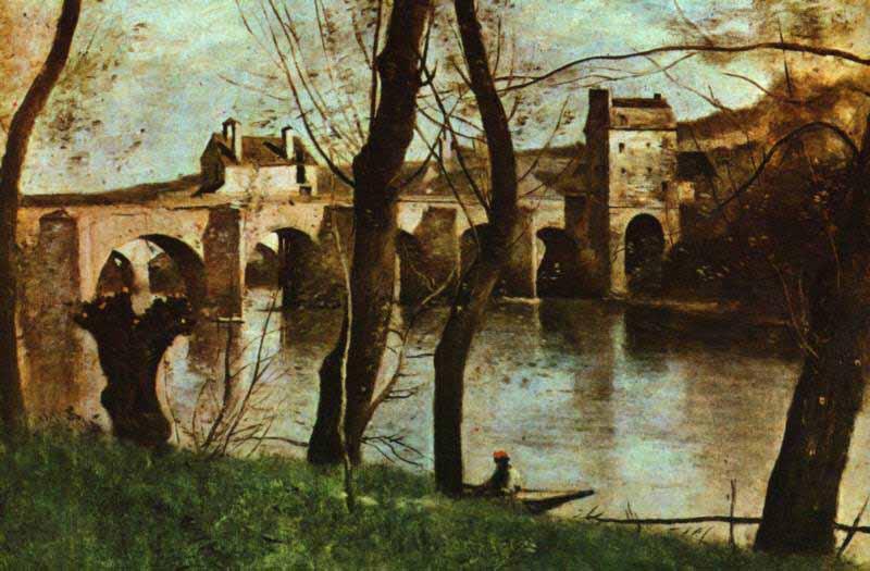 Jean-Baptiste-Camille Corot The Bridge at Mantes Norge oil painting art